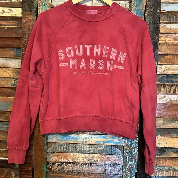 Seawash Sierra Crop Southern Marsh Maroon Sweatshirt - Picture 2 of 6